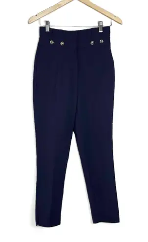 New York & Co. Women's Navy Military Highrise Ankle Ponte Pants Size 0 Blue