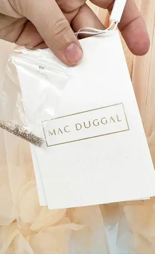 Mac Duggal Peach 11294 Ruffle Lace & Tulle Party Sleeveless Mini Dress 2 NWT