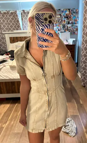 Tan Denim Dress