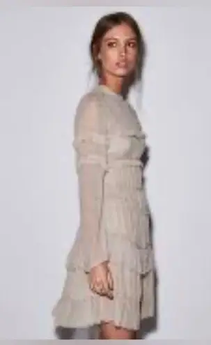 SIR. The Label | Ilona Silk Mini Dress | XS Tan