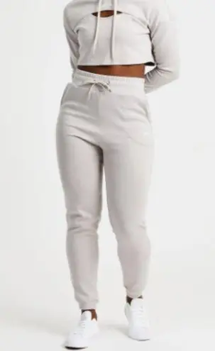 AYBL Everyday Comfy Sweatpant High Waist Joggers in Dove Gray / Tan Size Small