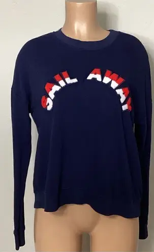 New. JOIE Cropped sweatshirt with a textured "sail away" slogan. Retails $228. X Blue Size XS