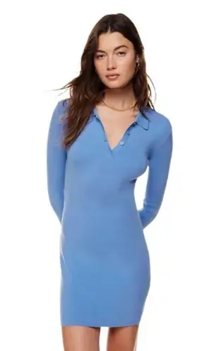 Aritzia Sunday Best Barrymore Dress Long Sleeve Blue MiniSize L Size L