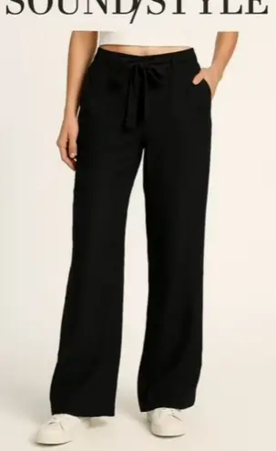 NEW SoundStyle Linen Pants Black Relaxed Comfortable Elasticized Waist