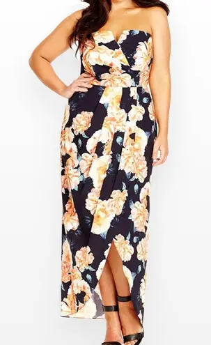 City Chic FLORAL-PRINT MAXI DRESS IN TULIP TIME