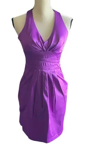 Bisou Bisou Stunning purple satin like semi formal dress