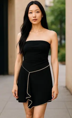 Wrapper Vintage 2000’s Strapless Ribbons & Bows Mini Dress NWT Size Large Y2K