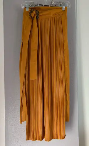 ASOS  Yellow Pleated Maxi Skirt