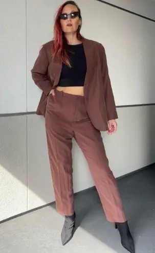 Bloomingdales Vintage Bloomingdale’s Chocolate Brown Silk Suit Set