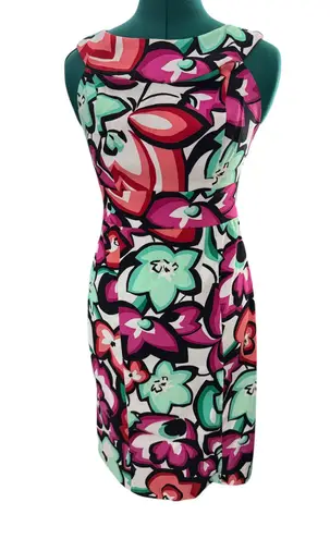 Sangria Sleeveless dress with vibrant floral!
