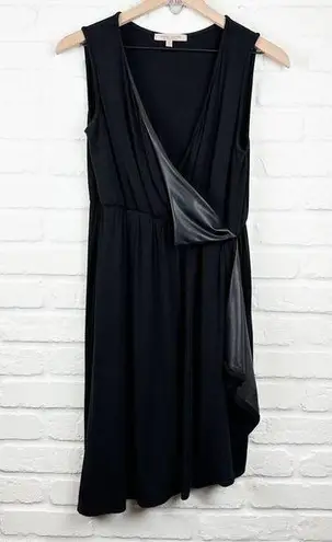 Casual Couture by Green Envelope faux wrap dress with faux leather flap Size M Size M
