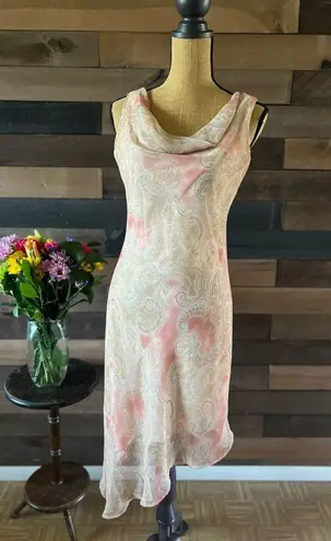 Alyn Paige 90s Vintage Pink Asymmetrical Retro Dress Made in USA