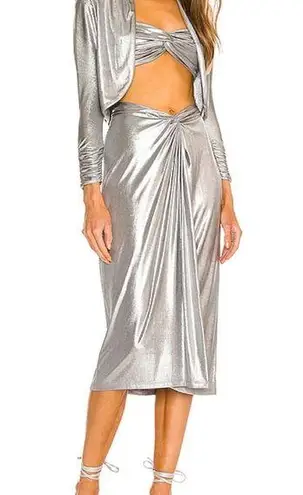 Donna Karan X REVOLVE Knotted Skirt in Silver