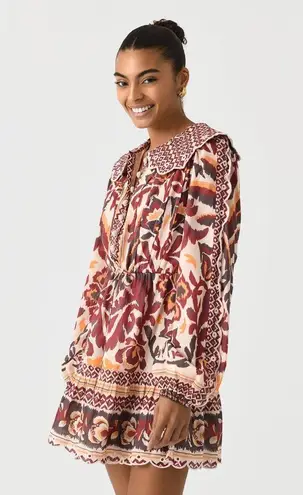 Farm Rio Long Sleeve Button Front Minidress, Small, $260