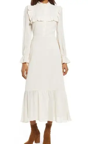 Reformation NEW  Hallie Maxi Long Sleeve Dress 6 Victorian Ruffle Cream Dress