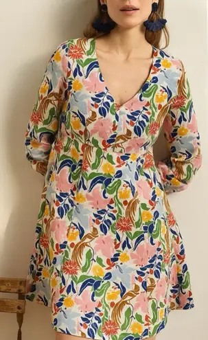 Boden Flippy linen Mini Dress 6 Pink