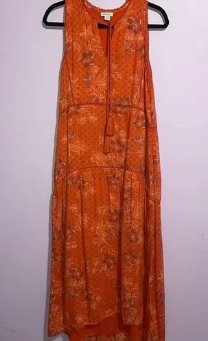 Sundance Maxi Dress Womens Small Red Floral Tiered Boho Casual Resort Vacation