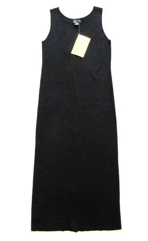 NWT QVC Wardrobe by Brenda French Black Nubby Knit Sleeveless Tank Maxi Dress M Size M