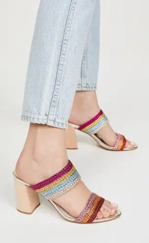 Alice + Olivia 💕 Loni Rainbow Color Block Mule Heel