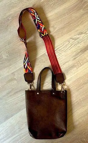 Brown crossbody bag with reversible strap, NWT