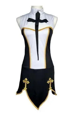Music Legs Nun Costume Size S/M Black White Halloween Party Cosplay Sexy New