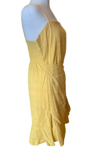 American Eagle  Yellow Ruffled Boho Wrap Dress Womens Large