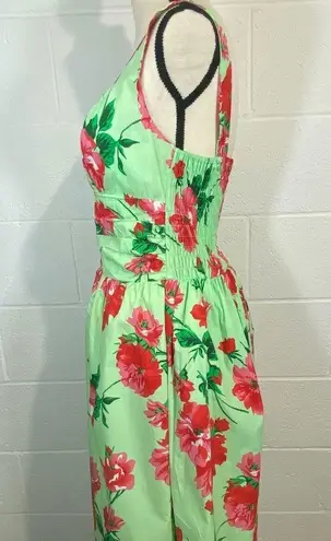 Voodoo Vixen Green & Red Floral Swing Dress