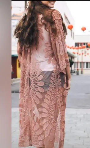 Style Apparel’s Stylish Rust Floral Kimono, Duster Cardigan. Size M