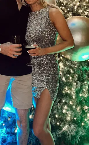 Selfie Leslie Sequin Grey Dress