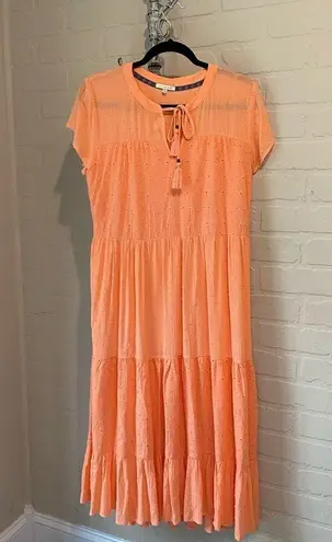 Kate & Sam dress NEW coral orange dress Swiss dot & eyelet lined small