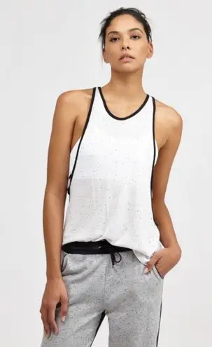 Koral Activewear Vortex off-white speckled layered jersey tank top size S small