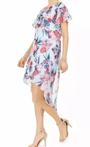 Adrianna Papell l Floral Chiffon hi low dress