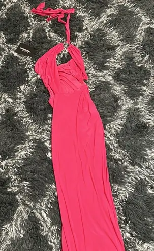 Pretty Little Thing Hot Pink  Cut Our Maxi Dress