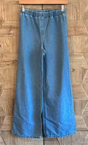 Wide Leg Women's Jeans Blue Casual Comfortable Size S/M