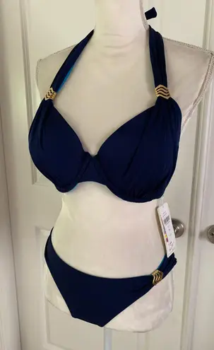 a.Che 2 pieces winslet hampton blue bikini swimsuit set Size L