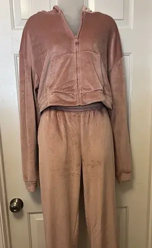 Sacre Pink Soft Velour Track Suit/Sweatsuit Size M - Image 1