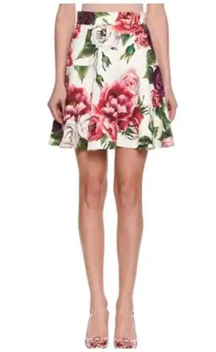 Dolce & Gabbana Skirt Rose and Peony Brocade Mini Size XS S 2 4 Approximate