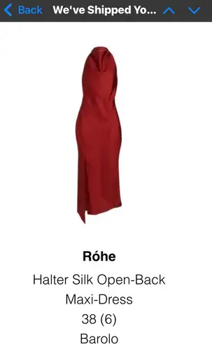 Róhe Halter Open Back Silk Maxi Gown Red Size 6