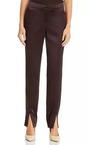 Lafayette 148 NEW  Waldorf Satin Front Slit Slim Pants