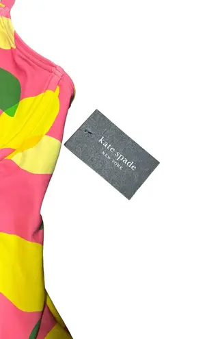 Kate Spade NWT  Sea Star Pink Lemon one piece swimsuit cut out back size medium