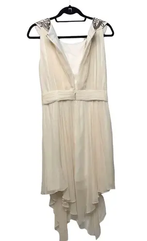 Marchesa Notte Silk Dress Embellished Beaded Neck bridal engagement wedding Size 10