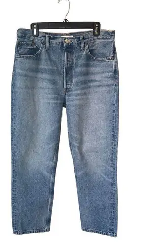 RE/DONE  70's Stove Pipe Straight Leg Jeans in Cool Medium Blue