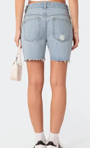 Edikted Tomboy Low Rise Denim Shorts