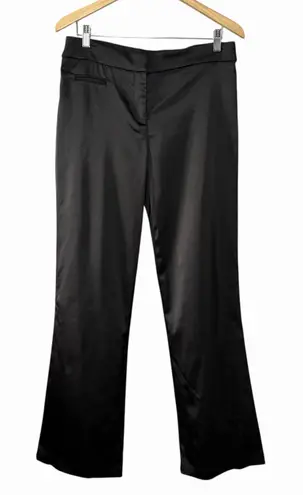 VTG MSK Women's Black Satin Dress Pants Size 8 Flare Leg Style 36831 Made USA