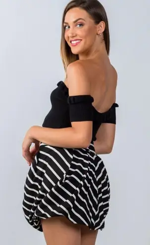 Boutique Mini, Black & White, Stripe Skirt
