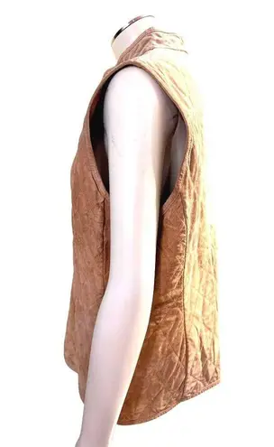 Ann Taylor Suede 100% Leather Body Lining 100% Cotton Dressy Tan Vest Size L