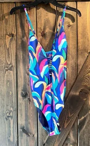 La Blanca NWOT  Painted Leaves One Piece Reversible Swimsuit