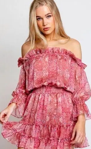 MISA Los Angeles  Washed Rose Pink Danae Floral Blouson Mini Dress Sz XS NWT