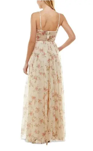 NEW City Studio Floral Dot Corset Maxi Gown in Light Yellow Size undefined