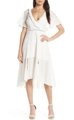 Finders Keepers RTR Sundays Dress White Embroidered Eyelet Cotton US XS